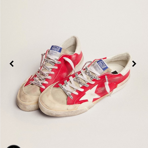 Men's Super-Star in red nappa with white star and heel tab - Picture 2 of 3